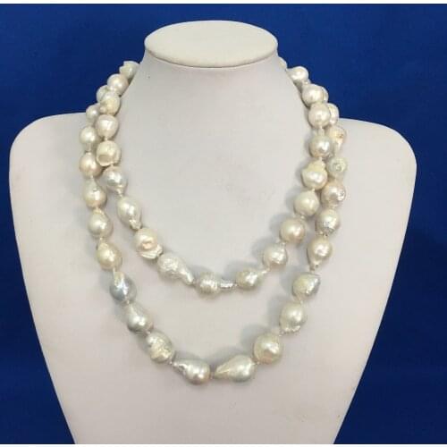 100% NATURE FRESHWATER NECKLACE, Baroque PEARL NECKLACE-big pearls,22 inch and 18 inch