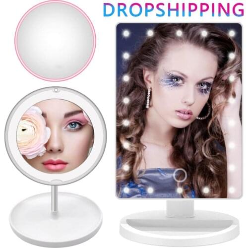 10X Large LED Light Makeup Mirror Lamp Magnifier Battery Portable Vanity Glass Mini Miroir Bathroom Cosmetic Bath Suction Cup
