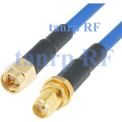 15CM coaxial Flexible blue jacket jumper extension cable RG402 6inch SMA male plug to SMA female jackRF adapter connector