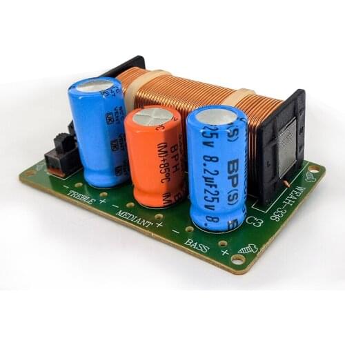 2pcs 120W 3-Way Speaker Frequency Divider HiFi Audio Crossover Filters 5~8Ω