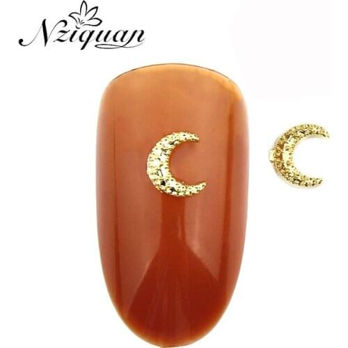 2020 new product 20pcs oval golden nail decoration stickers charm geometric metal alloy ladies DIY nail decoration accessories