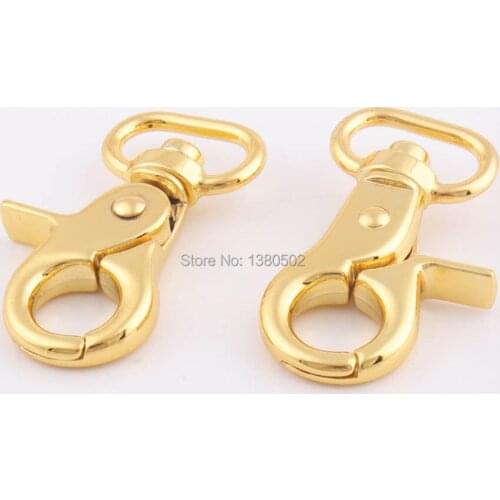5pcs/lot 56mm Gold and Rose gold Color Swivel Snap Hooks Clasps Clips Spring Buckle for backpack lanyard