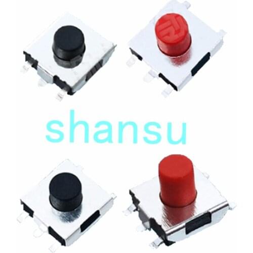 6*6*4.3MM Light touch switch patch 5 feet Red micro Key switch Laptop display switch black 6X6X4.3MM
