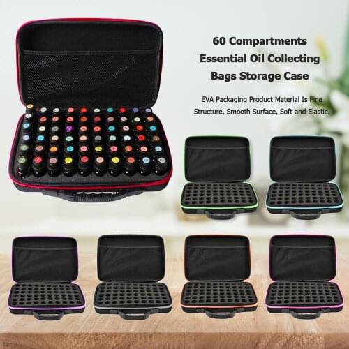 60 Bottles Essential Oil Case Storage Bag Portable Travel Essential Oil Bottle Organizer Women Perfume Oil Box Collecting Case