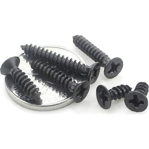 150PCS-M3*6/8/10...25 GB846 Black Small Screw Countersunk Head Tapping Screws Electronic Tapping Head