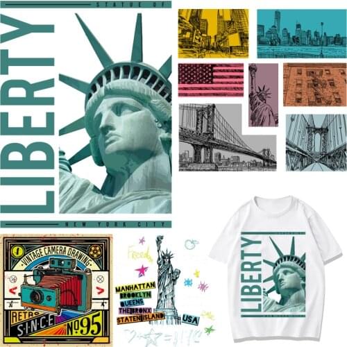America Build Patches Flag Thermal Stickers on Clothes Fabric Iron-on Transfers for Clothing Thermoadhesive Patch Diy Applique