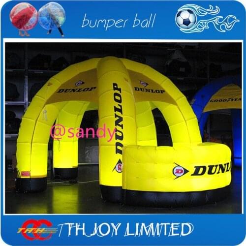 Free air shipping to door,6mdiax4mH advertising inflatable spider tent,inflatable dome tent with led light