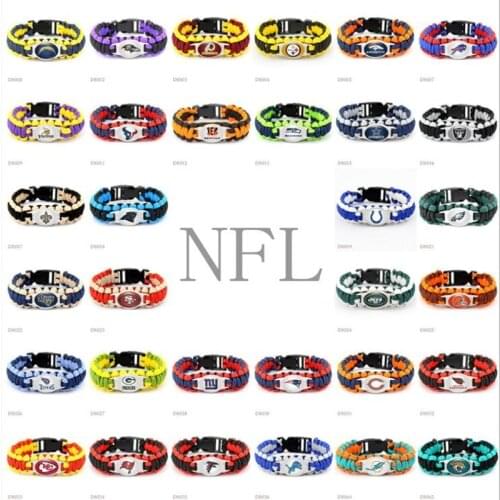 USA Football Team logo Paracord Bracelet 550 Rope Survival Braided Rope Escape Bracelet For Sports Fans Jewelry