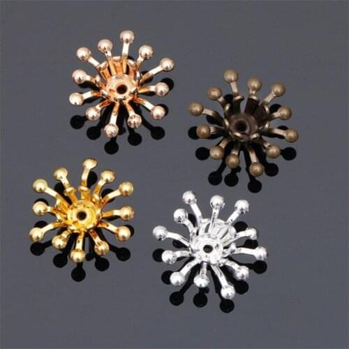 SIXTY TOWFISH 30 Pieces DIY Jewelry Accessories Size 13mm Copper Materials Flower Slice Charms