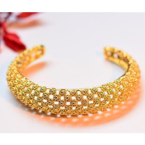 WANDO1pcs Gold Color Ethinc Bangles For Women/Girl France Dubai Jewelry Bracelets Fashion Accessories b143
