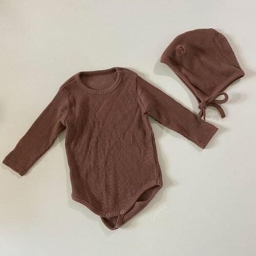 Newborn Infant Baby Boy Girls Rompers Velvet Playsuit Long Sleeve Bodysuit With Cap Jumpsuit Winter Autumn Clothes Outfits