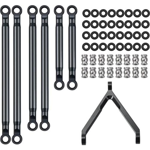 For Axial SCX24 90081 1/24 RC Crawler Car Metal Pull Rod Link Linkage Tie Rod Kit Upgrade Parts Accessories