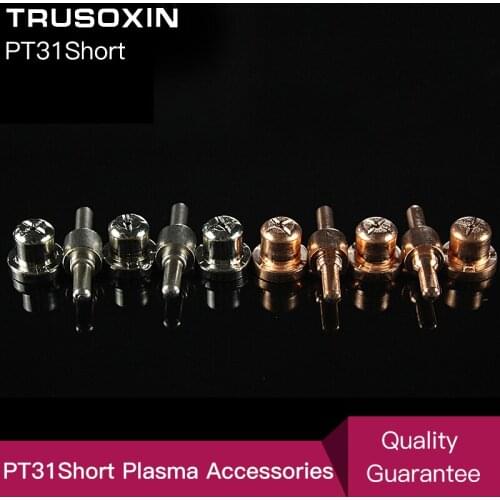 40pcs PT31 LG40 Air Plasma Cutter Cutting Consumable For CUT30 40 50 Consumables Hafnium Wire Cooper Short Tips and Electrodes