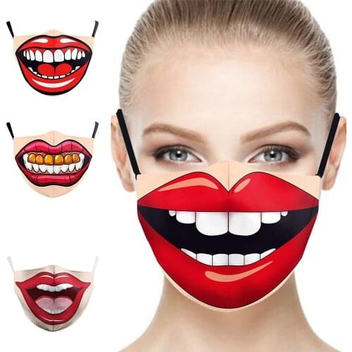 Funny Cartoon Sexy Mouth Cosplay Women Men Unisex Masks Face-Sun-Protection Cycling Sports Breathable Adult Halloween Party Mask