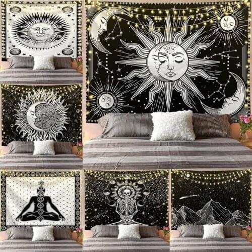 Tapestry Ins Background Cloth Hanging Cloth Nordic Tapestry Home Decoration Black And White Series Tapestry Tapestry