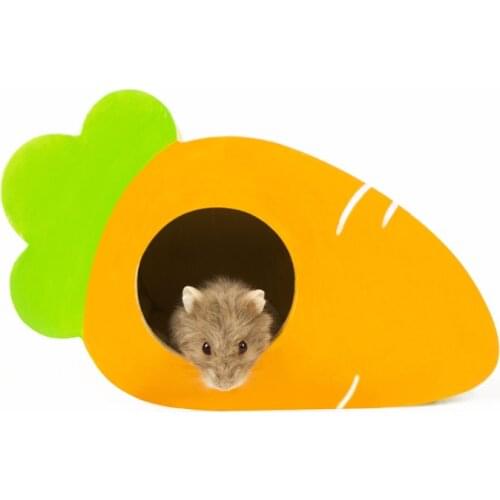 Carrot Shape Hamster Hiding Playing House Sleeping Bed Golden Bear Guinea Pig Chinchilla Nest Cage House Small Animal Chew Toy