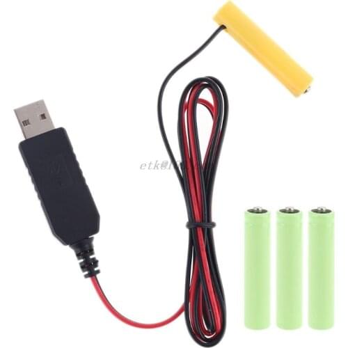 LR03 AAA Battery Eliminator USB Power Supply Cable Replace 1 to 4pcs AAA Battery For Electric Toy Flashlight Clock LED