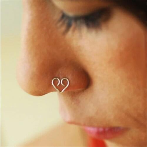 925 Silver Fake Piercing Nose Ring Handmade Gold Filled Jewelry Vintage Handmade Fake Body Jewelry Boho Nose Ring