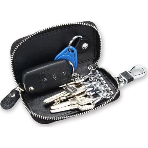 Key Holder Wallet Genuine Leathe Men & Women Car Key Bag Wallet MultiFunction Fashion Housekeeper Holders 6 Key Rings 2018