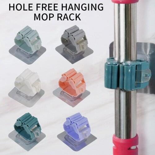 Adhesive Multi-Purpose Hooks Wall Mounted Mop Organizer Holder RackBrush Broom Hanger Hook Kitchen Bathroom Strong Hooks
