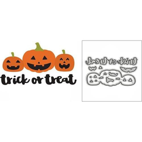New Pumpkin Trick Or Treat Phrase 2020 Metal Cutting Dies for DIY Scrapbooking and Card Making Decor Embossing Craft No Stamps