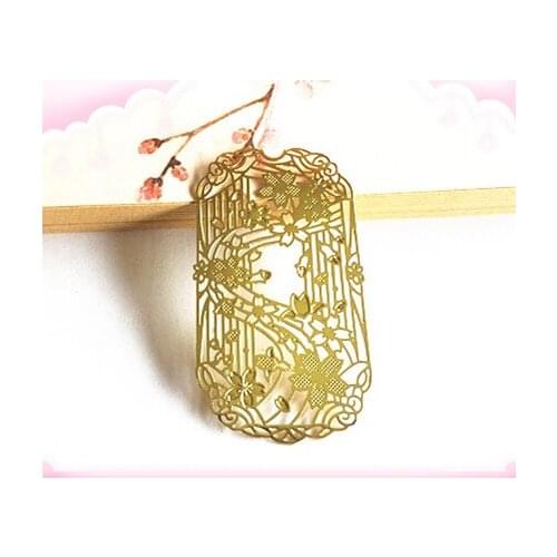 3pcs Metal Sakura series Chinese style stencil bookmarks Creative small and romantic hollow metal book clips