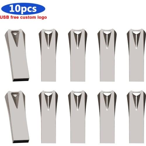 10pcs/lot USB 2.0 metal waterproof pen drive 128gb usb flash drive 4gb 8gb 16gb 32gb 64gb pen drive usb stick Flash Drive