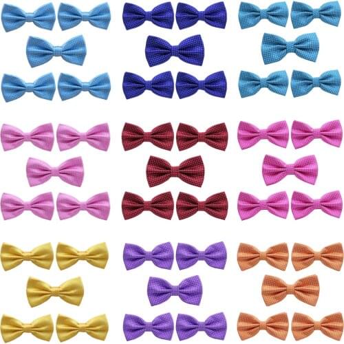 5 PCS Men White Polka Dots Bow Tie Adjustable Wedding Party Business Bowtie BWTYY1007