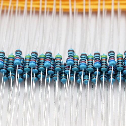 0.5W 1W 2W Metal Film Resistor 1% Assortment Kit 10 22 47 100 1K 3.9K 5.6K 10K 100K 150K 820K ohm Power set of resistors diy