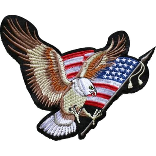 Custom embroidered patch American Eagle Flag Iron /Sew On Patch Motif Applique can be customized as your request factory direct