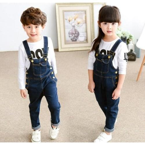New Girls Boys Denim Bib Overalls Children Fashion Kids Suspenders trousers Kids Clothing High quality Kids wear Clothes Gifts