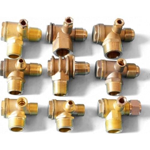 1Pcs 3 Port Check Valve Brass Internal/Male Thread Return Valve/Check Valve Connector Tool For Air Compressor Solenoid Valve