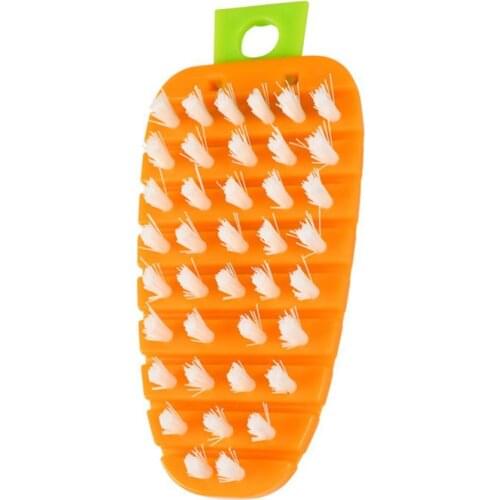 Vegetable Cleaning Brush Multifunctional Carrot Shape PP Adorable Potato Scrubber Tail Hole Design Fruit Vegetables Brushes