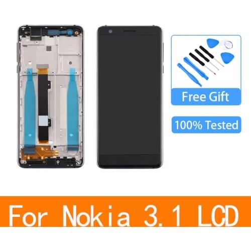 Original For Nokia 3.1 TA-1049 TA-1057 TA-1063 TA-1070 LCD Display Touch Screen 5.2" With Frame Assembly For Nokia 3.1 Display