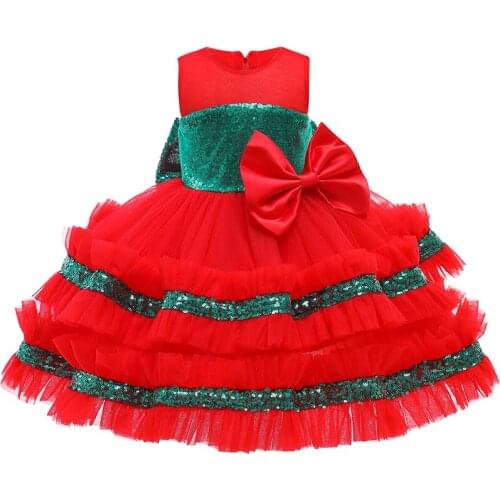Newborn Baby Girl Dresses Christmas Cosplay Costume Good Quality Kids Dress Bow Decoration Birthday Present Party Princess Dress