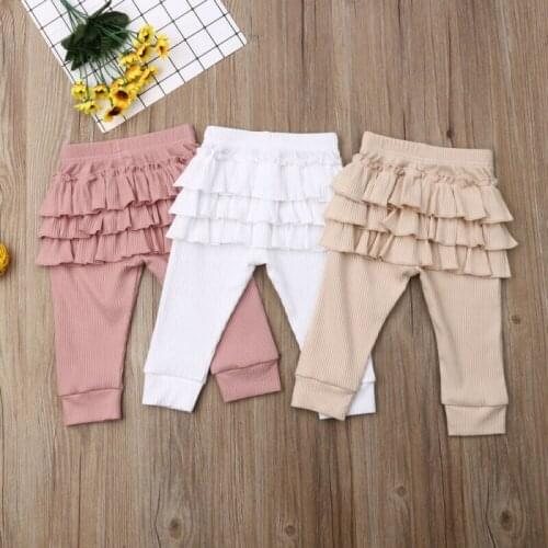 Pudcoco 0-3T Kid Baby Girl Pants Leggings Ruffle Princess Cotton Elastic Trousers Bottoms Long Pants Clothes 2019 NEW