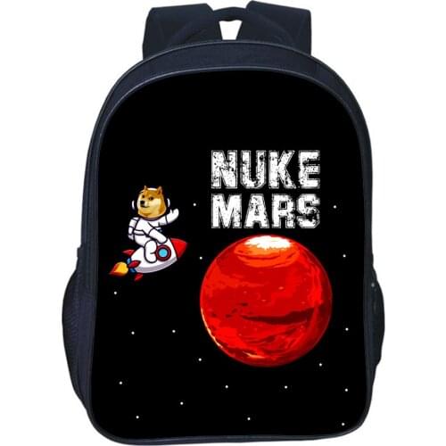 Dogecoin Backpacks Children Bag Cartoon Printed School Bags Boy Girl Bag Double-layer Knapsack Students Backpacks Gifts Mochila