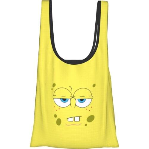Sponge4 Bag Women Cheap Fold eco-friendly Bag Animes square pants Ins tote Bag