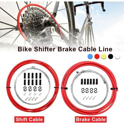 Universal Bike Shifter Derailleur Cable & Brake Cable 4mm/5mm Shifter Brake Cable Bike Repairing Kit for Mountain Road Bike