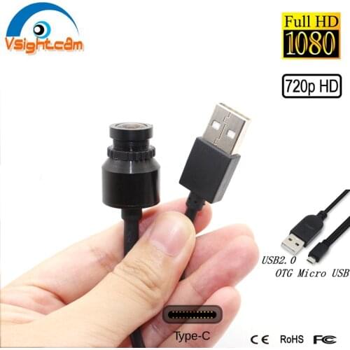 Vsightcam 19mm Diamater HD 1080P/2MP Mini USB Camera UVC Bullet Camera Mini Webcam Windows pc used for Bank ATM Machine