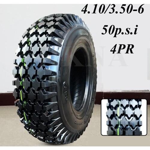 High Quality 4.10/3.50-6 Tire for Electric Vehicles, Scooters, Trolleys, Amusement Park 410/350-6 Replacement Tyre Parts