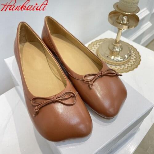 Genuine Leather Women Loafers Fashion Bowknot Slip On Women Casual Shoes Runway Party Dress Shoes Women Outfit Flats Shoes 2021