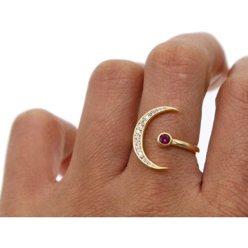 Bohemian Midi Big Ring gold color dainty open ring Gothic Arrows Sun Moon cz Finger Ring Knuckle Rings For Women Female Jewelry