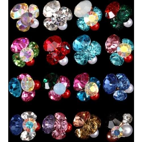 10PCS/Lot new nail jewelry crystal rhinestone big diamond pearl nail polish for 3d nail beauty decoration rhinestone #3597-3612