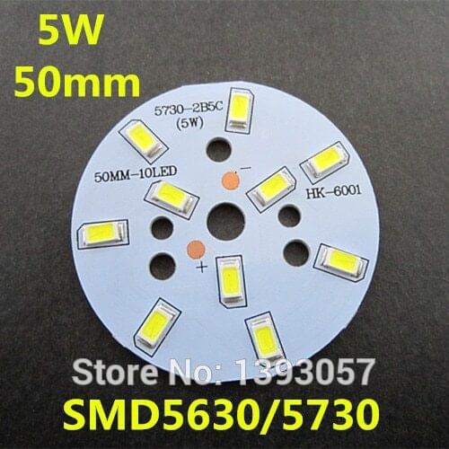 10pcs/lot High Brightness 5W 5630/ 5730 SMD LED Lamp Panel Pre-soldered LEDs Aluminum Base Plate For Ceiling PCB