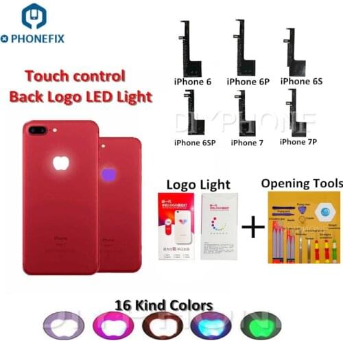 16 Colors Touch Control LED Logo Light for iPhone 6 6Plus 6S 6S Plus 7 7 Plus Glowing LED Logo Rainbow Light