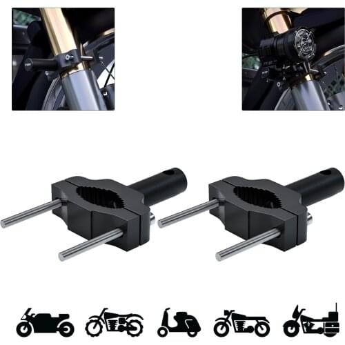 2pcs Motorcycle bumper spotlight auxiliary lamp metal bracket Led Head Light Tube Clamp Mount Kit For Motorcycle Fog Light