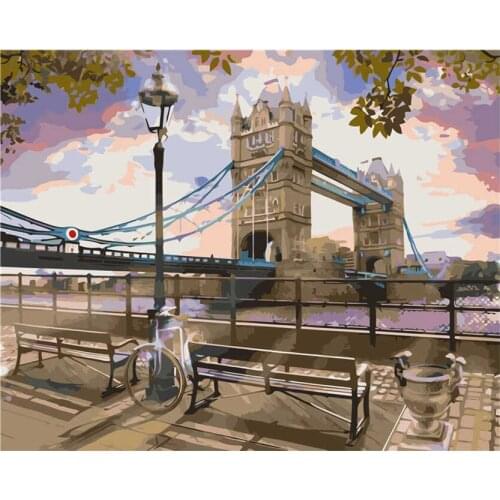40*50CM DIY Home Decoration Wall Painting Accept Booking Famous architecture Painting By Numbers