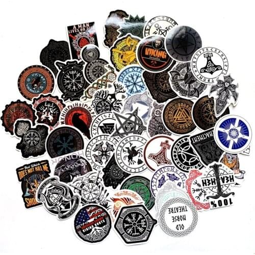 5 Sets=250PCS Pirate Series Ancient Rune Stickers Trolley Case Waterproof PVC Stickers