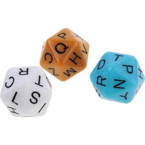 7 Pieces Colorful Polyhedral Dices D20 English Letter Dice for Roleplaying Games